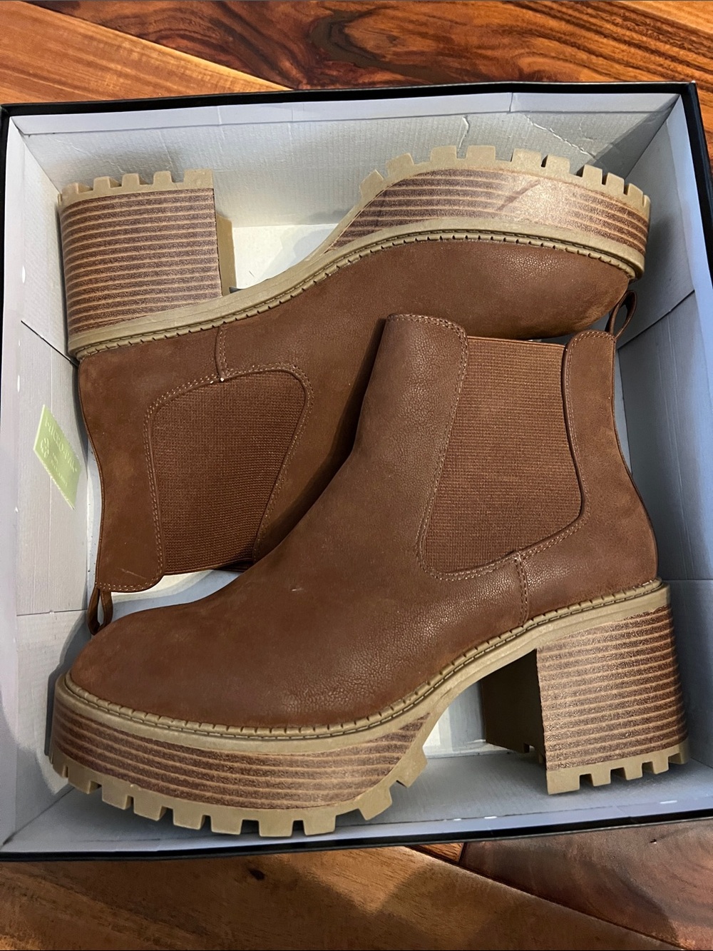 Nordstrom Tan Brown Platform Chelsea Booties